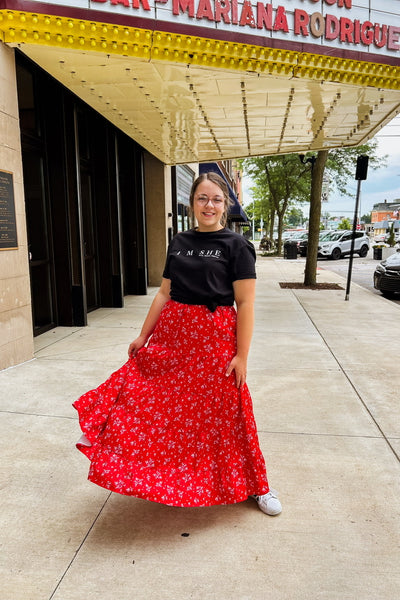 Margret Red Maxi Skirt