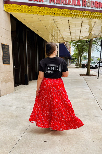 Margret Red Maxi Skirt