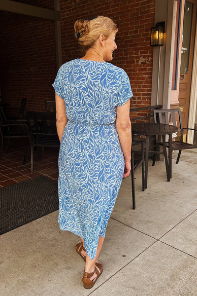 Eve Botanical Dress - Blue