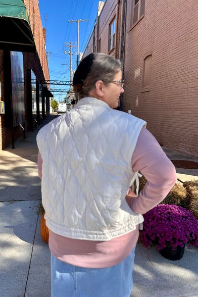 Tina Quilted Vest - Champagne