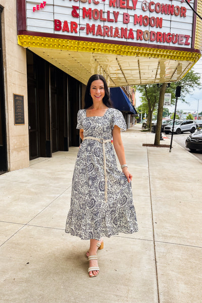 Alanna Blue Midi Dress