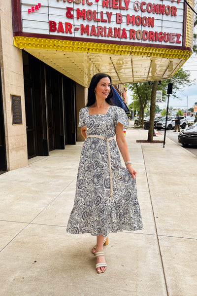Alanna Blue Midi Dress