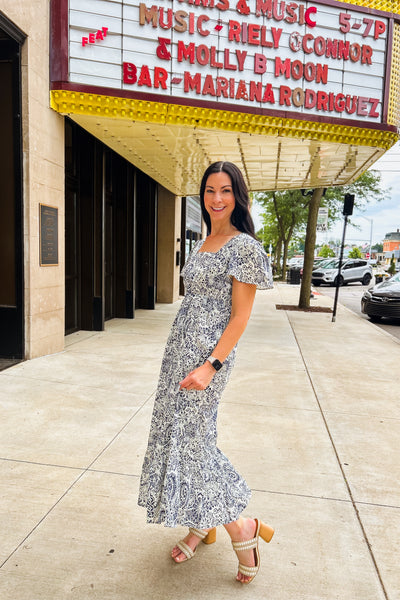 Alanna Blue Midi Dress