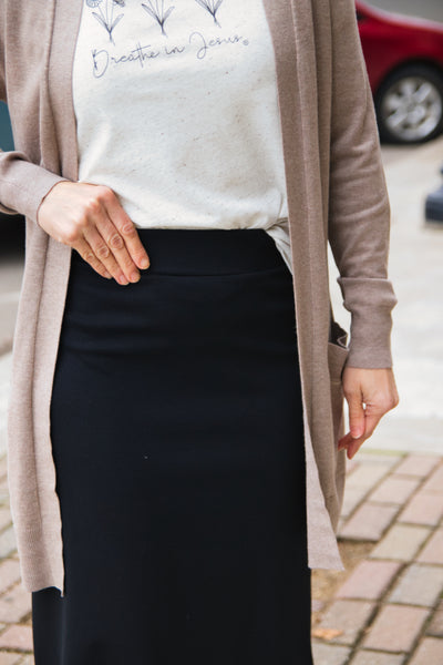 Faye Black Ponte Maxi Skirt -