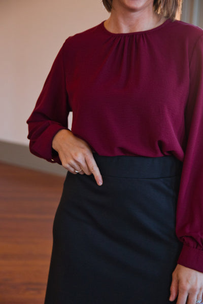 Lin Midi Skirt - Black Ponte