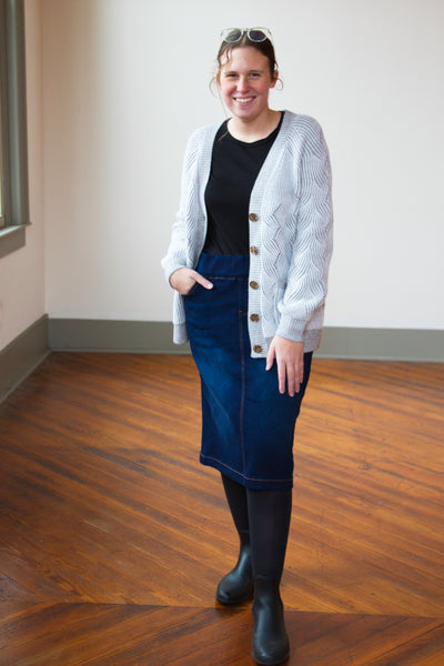 Amanda Dark Wash Denim Skirt