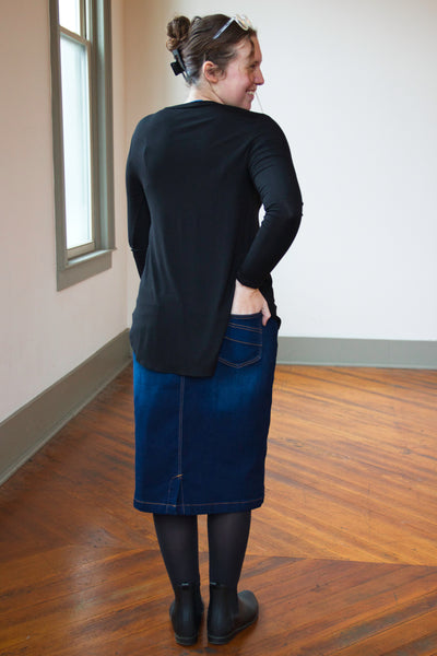 Amanda Dark Wash Denim Skirt