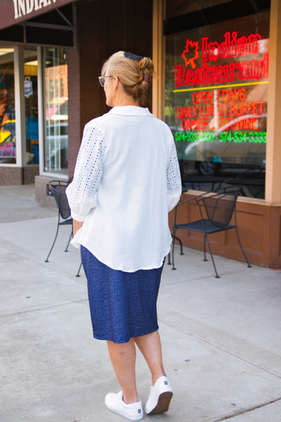 Cari Midi Skirt -Knit Denim