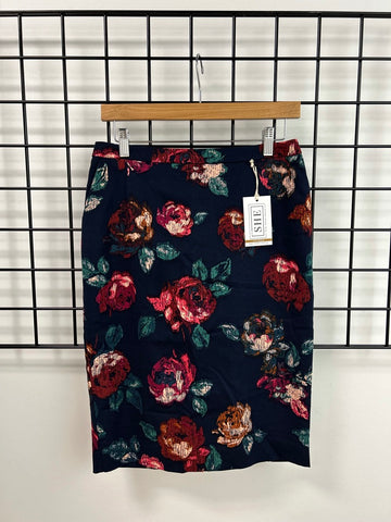 Size 4 Navy Floral Pencil Skirt