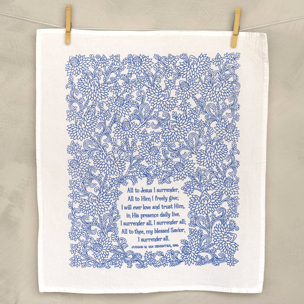 I Surrender All Hymn Tea Towel