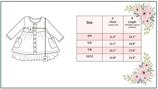 Girls Long Sleeve Floral Dress