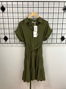 Size Medium Olive Button Dress