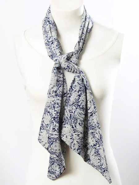 Garden Vine Neckerchief Scarf - Navy