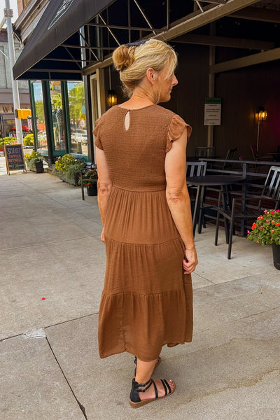 Candice Midi Dress - Brown