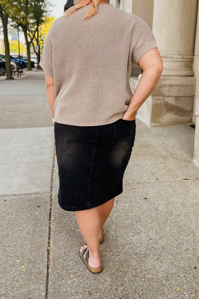 Shannon Curve Fit Denim Skirt