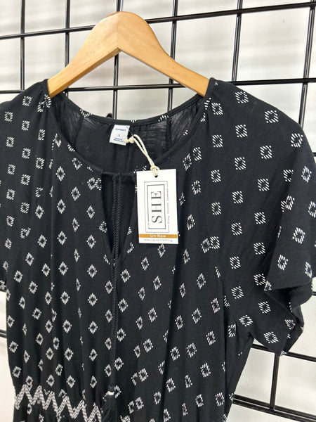 Size Small Black Print Knit Dress