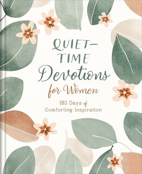 Book cover with floral design and text 'Quiet-Time Devotions for Women' on a white background