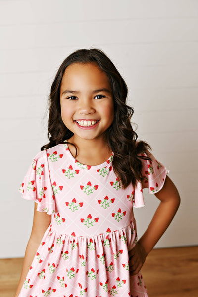 Emmy Strawberry Girls Twirl Dress