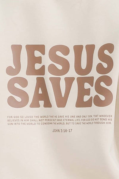 Jesus Saves Sweatshirt - Cream