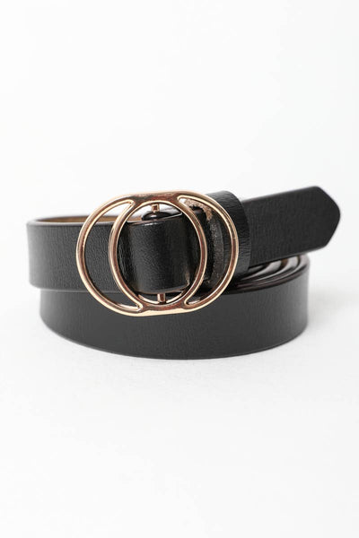 Double Buckle  Belt - Black