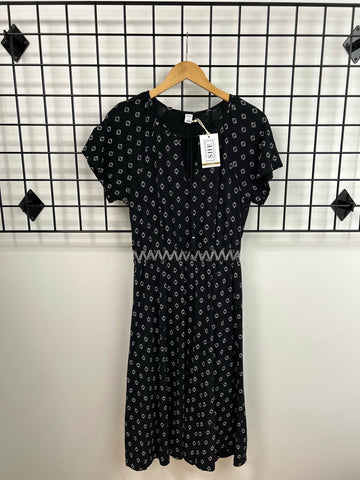 Size Small Black Print Knit Dress