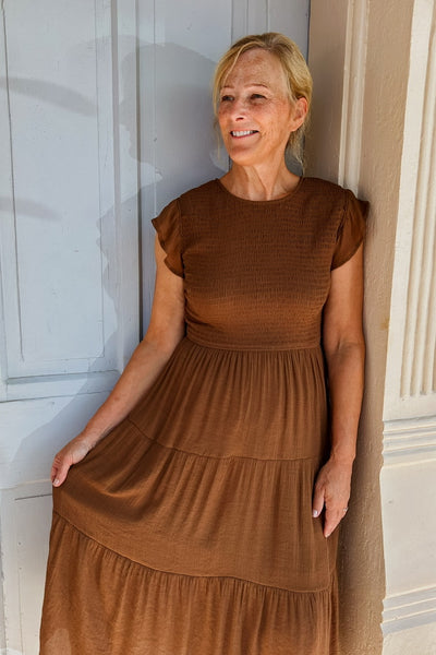 Candice Midi Dress - Brown