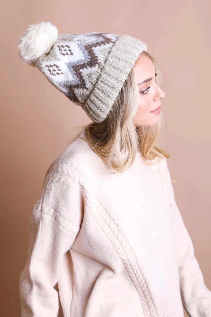 Lined Classic Beanie - Beige