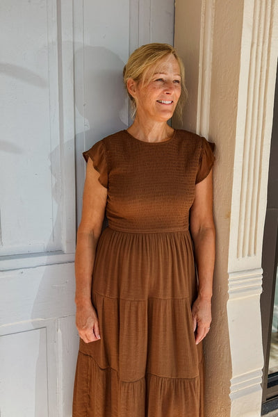 Candice Midi Dress - Brown