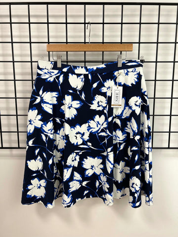 Size XLarge Blue Floral Knit Skirt
