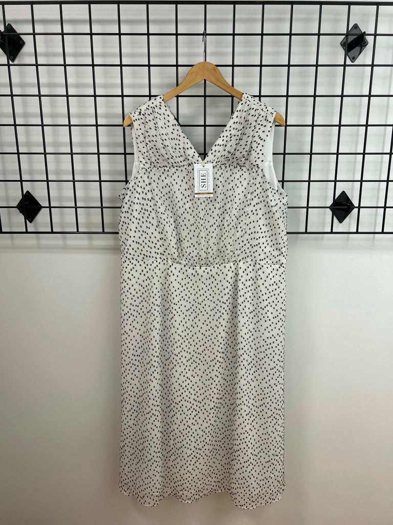 Size 16 Ivory/Navy Dot Dress