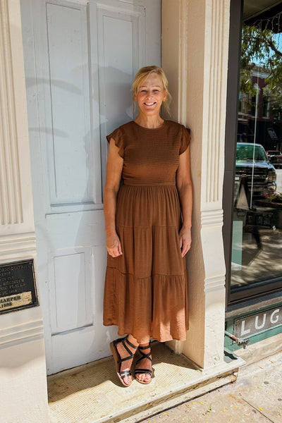 Candice Midi Dress - Brown