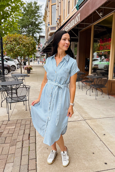 Stripe Chambray Dress