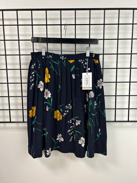 Size 8 Navy Floral Skirt I M SHE LLC