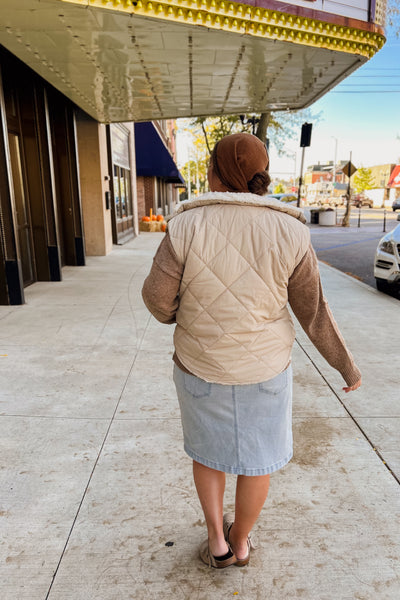 Fleece Lined Vest - Taupe