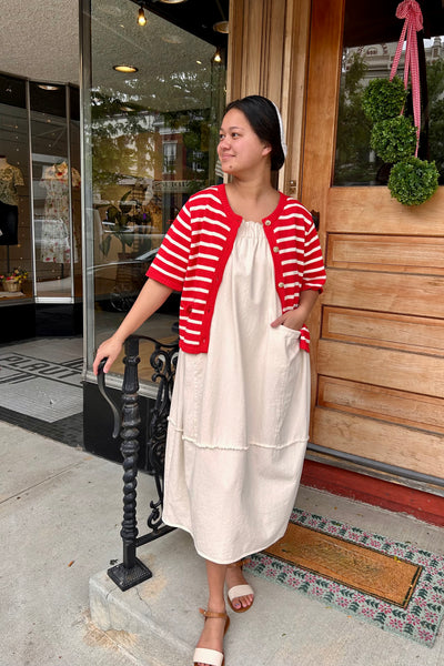 Stripe Sweater Top - Red
