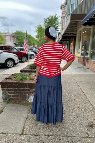 Stripe Sweater Top - Red