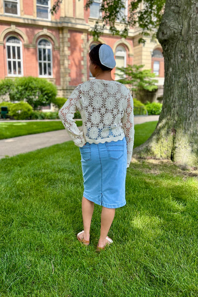 Cotton Crochet Long Sleeve Cardigan