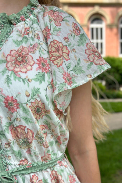 Lydia Border Print Midi Dress