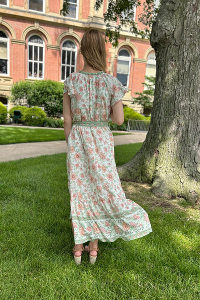 Lydia Border Print Midi Dress