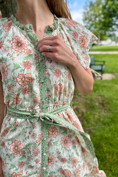 Lydia Border Print Midi Dress