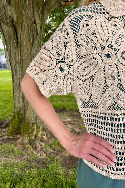 Carla Crochet Short Sleeve Cardigan