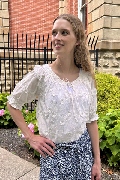 Abigail Embroidered Blouse - White