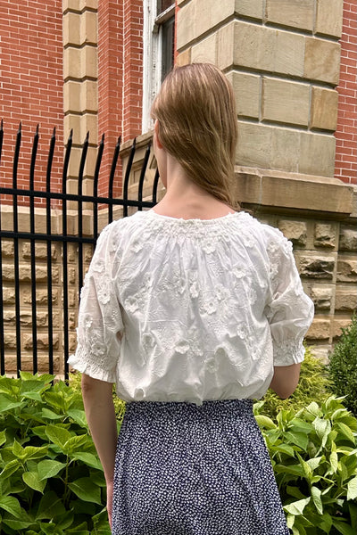Abigail Embroidered Blouse - White