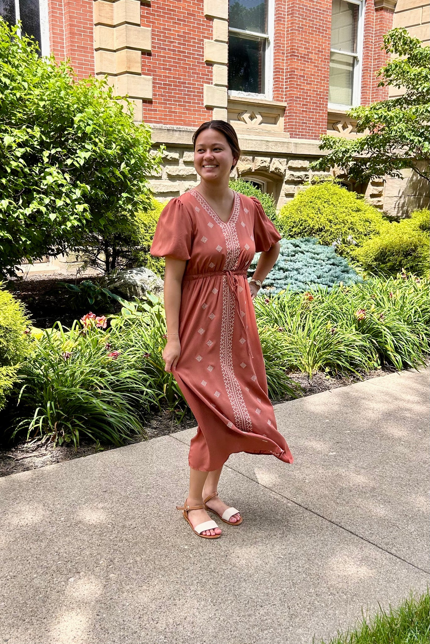 Embroidered Midi Dress