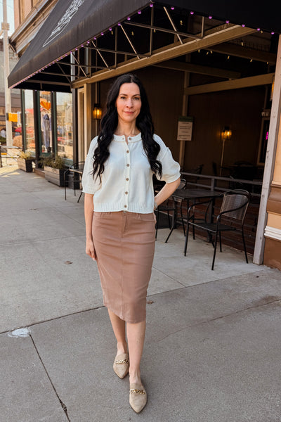 Sandra Midi Skirt - Sandstone