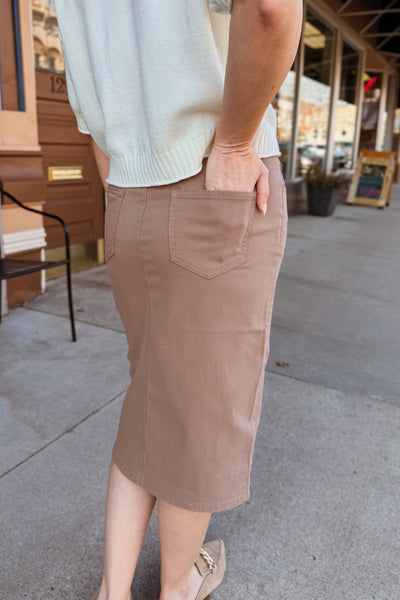 Sandra Midi Skirt - Sandstone