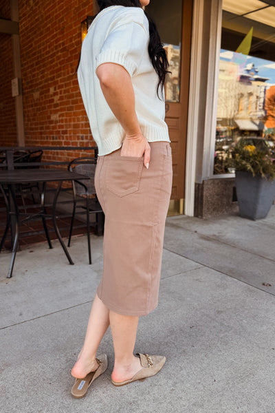 Sandra Midi Skirt - Sandstone