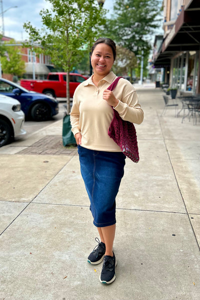 Ella Collared Pullover - Eggshell