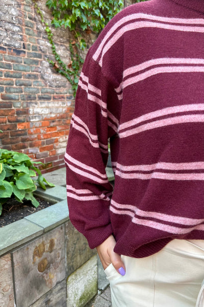 Burgundy Stripe Sweater