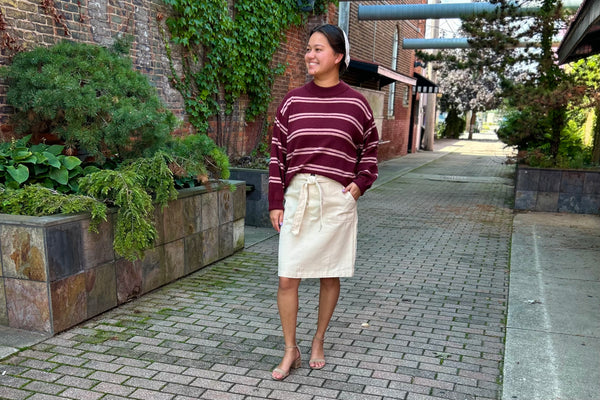 Burgundy Stripe Sweater